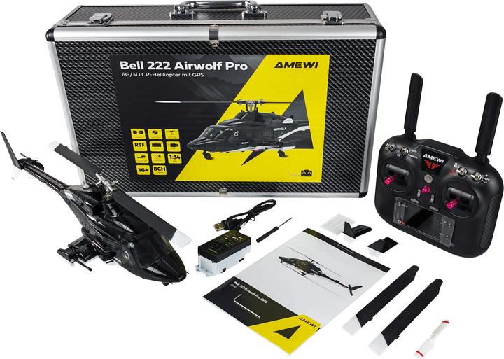 Produktbild Amewi Bell 222 Airwolf Pro GPS Helikopter 8-Kanal 3D/6G RTF