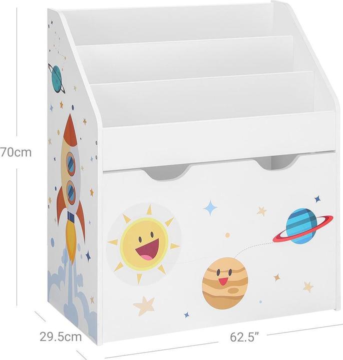Immagine prodotto Songmics Scaffale per bambini bianco 62,5 x 29,5 x 70,0 cm