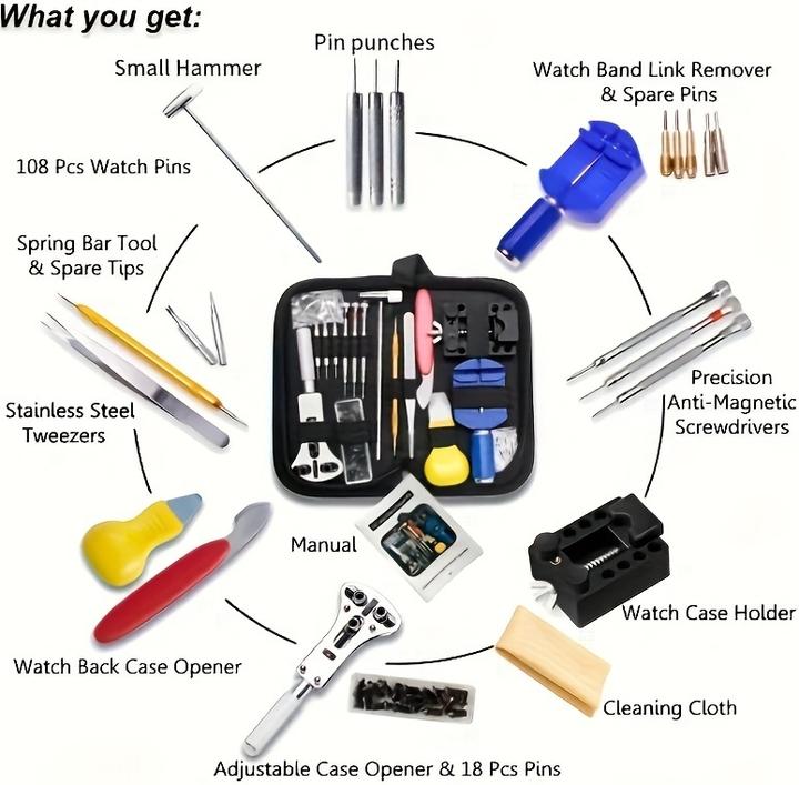 Image du produit PhoneLook Kit outils réparation montre (147 pièces) set d'horloger complet