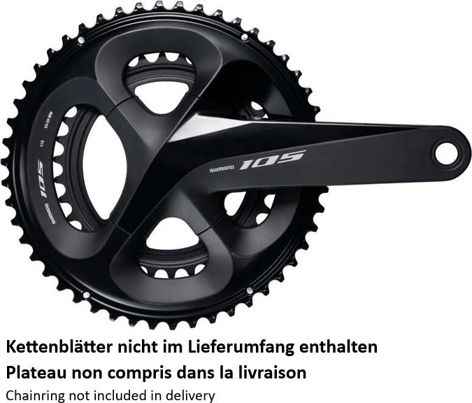 Produktbild Shimano Kettenradgarnitur 105 FC-R7000 170 mm ohne Kettenblatt schwarz (170 mm)