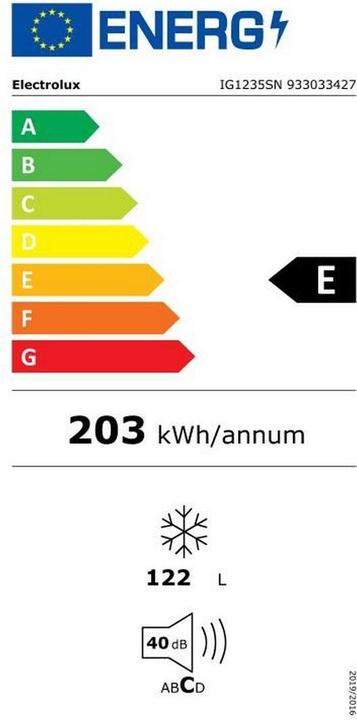 Energie-Label Electrolux IG1235SN (Einbau, 122 l)