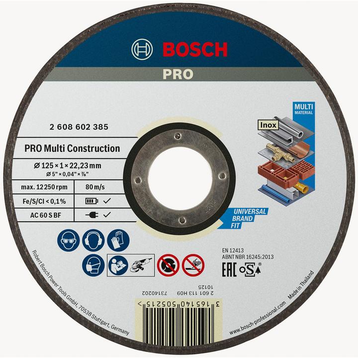 Bosch Professional Zubehör PRO Multi Material Trennscheibe, 125 x 1 x 22,23 mm