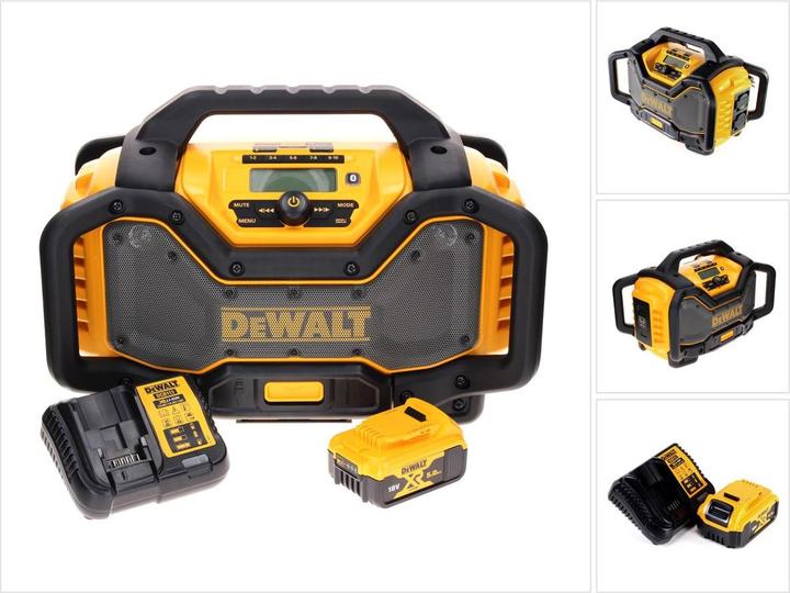 Produktbild DeWalt DCR 027 P1 Akku Radio DAB+ 10,8-18,0 V + 1x Akku 5,0 Ah + Ladegerät (DAB+, FM, Bluetooth)