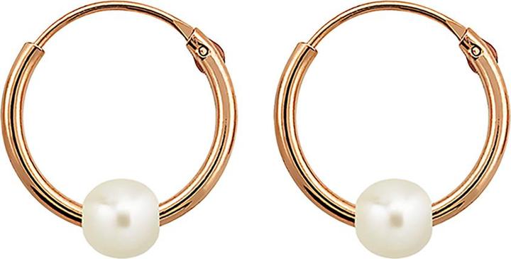 Star Piercing Ohrring rosegold rund mit Perle (ohne Messing, 925 Sterlingsilber)