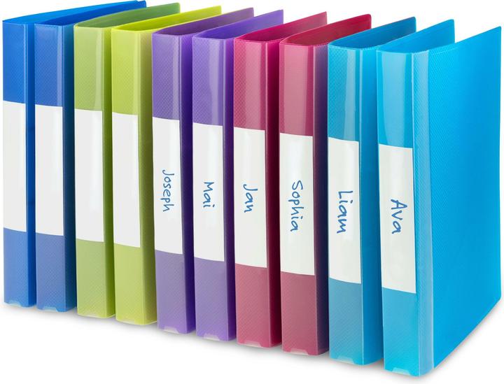Produktbild Rapesco 10 ® Ringbücher 2-Ringe grün, blau, pink, violett, hellblau 3,7 cm DIN A4 (A4, 25 mm, 10 Stück)