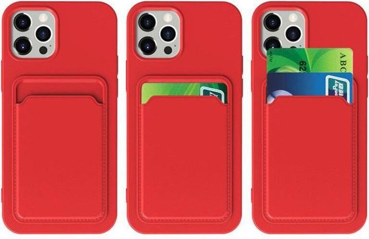 Produktbild Hurtel Card Case Silicone Wallet Case with Card Slot Documents for iPhone 13 Pro Max Orange (Apple iPhone 13 Pro Max)