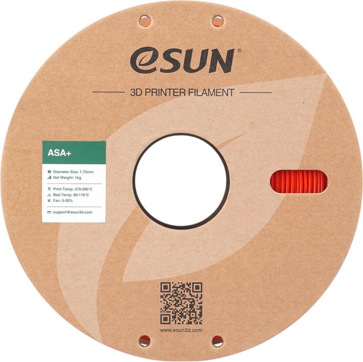 Actual product image eSUN ASA+ 1,75mm RED 1kg (ASA, 1.75 mm, 1000 g, Red)