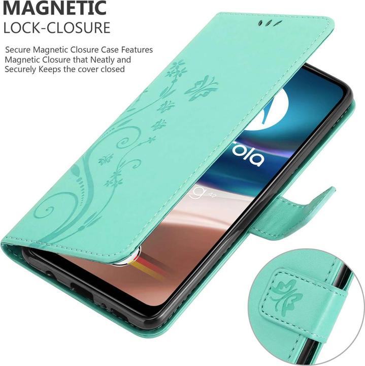 Actual product image Cadorabo Case for Motorola MOTO G42 Flower Book (Motorola Moto G42)