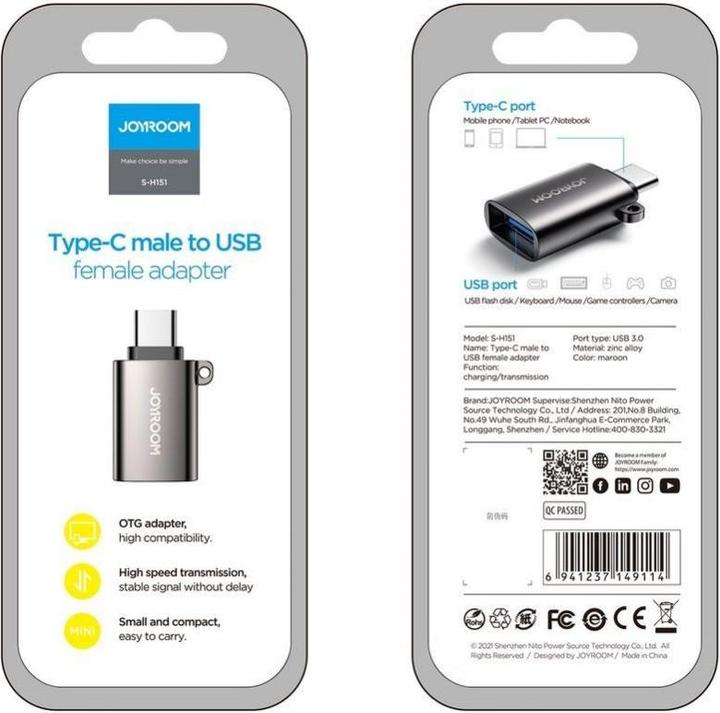 Produktbild Joyroom Type-C male to USB (USB Typ C, USB-A)