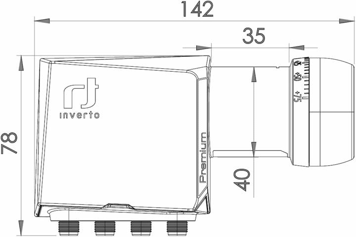 Image du produit inverto Quad Premium LNB IDLP-QDL413-PREMU-OPN 40mm, Full HD, 4K, avec filtre LTE (Quad (IDLP-QDL413- (Quad LNB, 40mm)