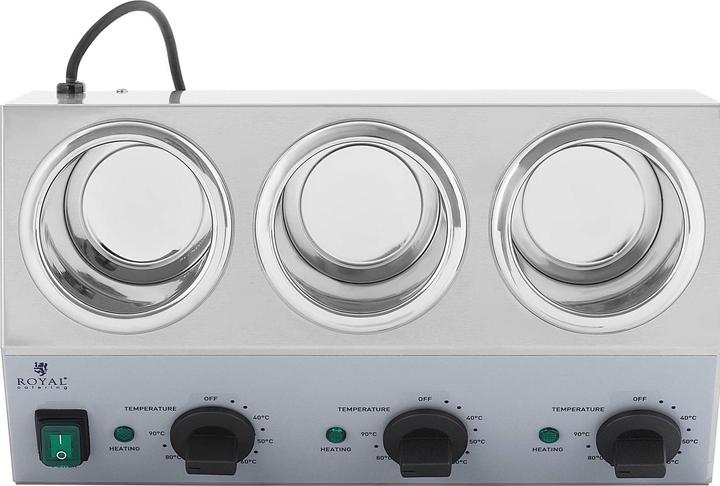 Produktbild Royal Catering Sossenwärmer Saucenwärmer 3 x 1 L Flaschen Saucen warmhalten 40 - 90 °C 550 W
