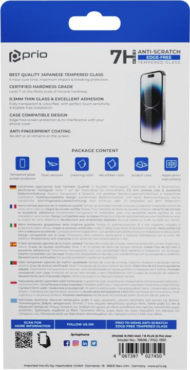 Image du produit prio Verre de protection d'écran (1 pièce(s), Apple iPhone 15 Plus, Apple iPhone 15 Pro Max)