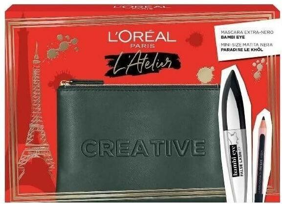 Productafbeelding L'Oréal Paris LOreal Set (Mascara Valse Wimper Bambi Eye Extra Zwart + Le Khol Midnight Black 101 + Pochette) (Make-up set)