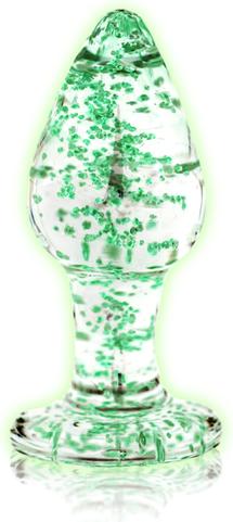 Produktbild Ouch! Glass Butt Plug - Glow in the Dark - Small
