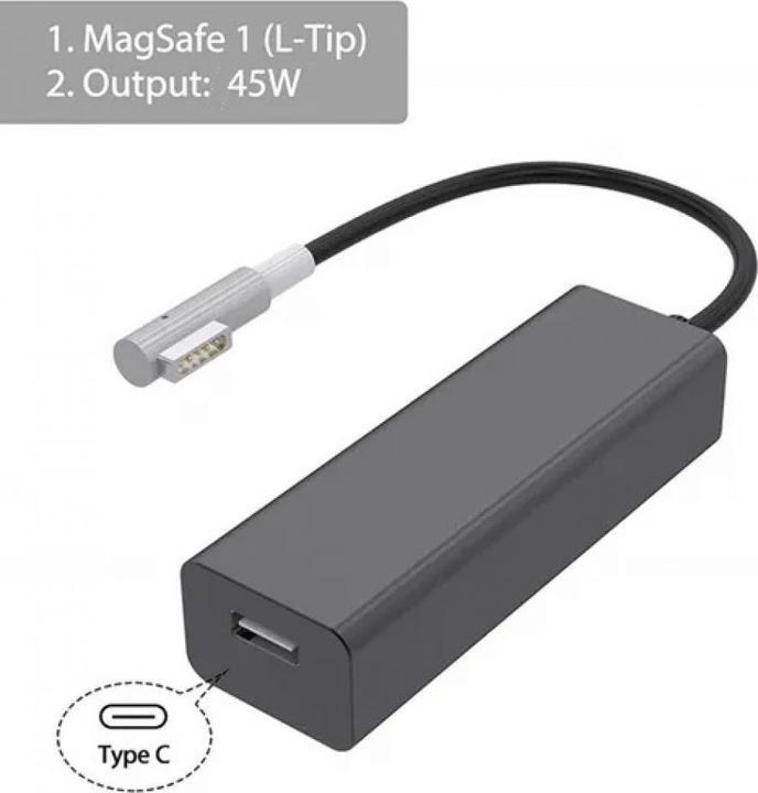 Produktbild PowerGuard USB-C MagSafe Adapter Converter L-Style (45W) (45 W)