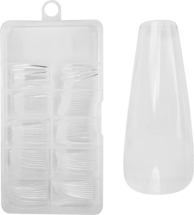 Juliana Nails No File - Press-On Fullcover Tips clear – Ballerina - lang