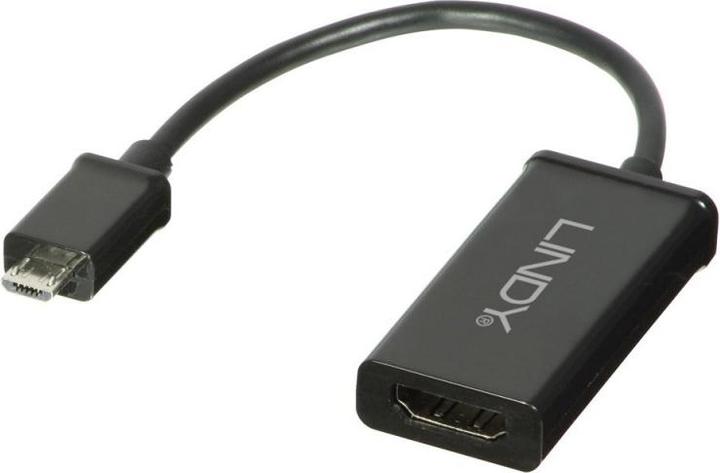 Produktbild Lindy MHL 2.0 an HDMI Adapter mit Chip USB Miro-B/M an HDMI A/F (HDMI, 16 cm)