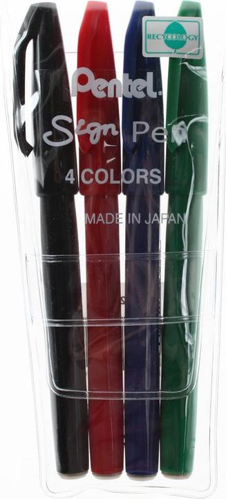 Image du produit Pentel Stylo à pointe de fibre Stylo à signes (Multicolore, 4 x)