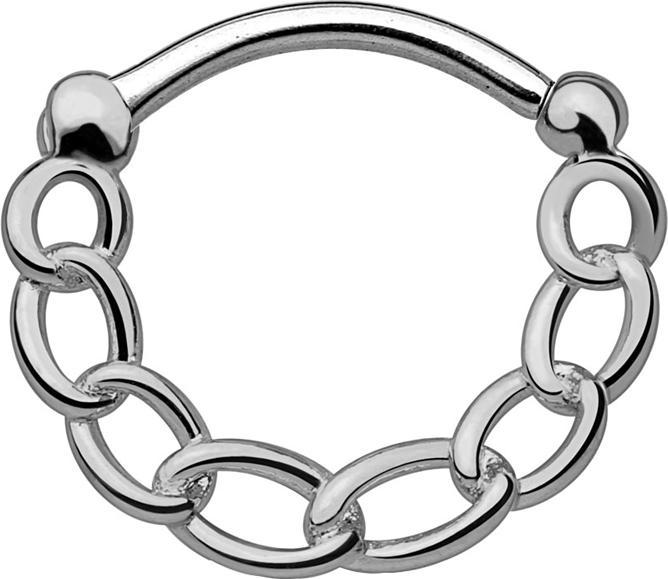 Star Piercing Septum Kette dunkelsilber (Messing, Chirurgenstahl 316L)