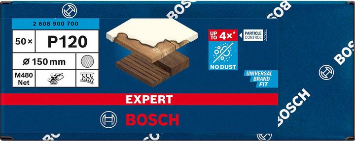 Actual product image Bosch Professional Zubehör EXPERT M480 Sanding net for random orbital sander, 150 mm, G 120, 50 pieces (120)