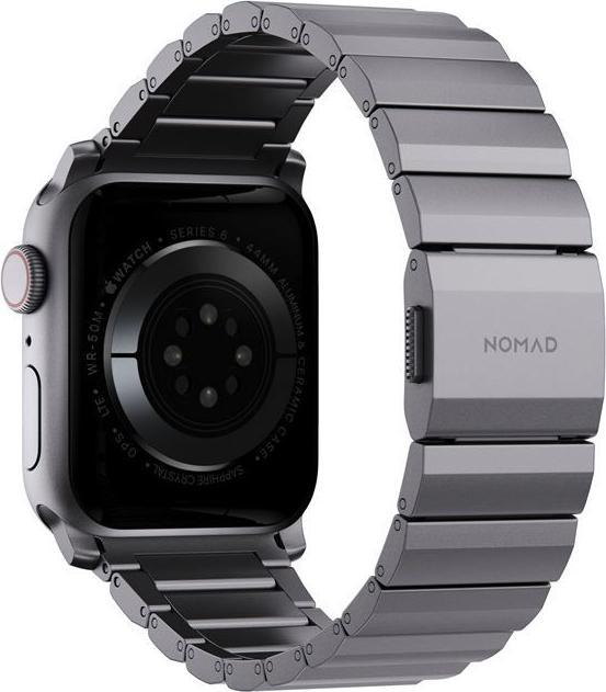 Actual product image Nomad Bracelet Aluminium Apple Watch Gray (21.5 mm, Aluminium, Stainless steel 316, grade N52 magnet)