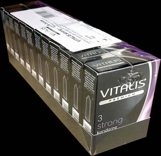 Produktbild Vitalis PREMIUM «Strong» 12x3 extra sichere Kondome für wilde Stellungen, Sparpack (36 Stk.)