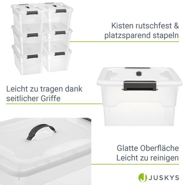 Image du produit Juskys Set de boîtes de rangement avec couvercle (33 x 45 x 26 cm, 30 l)