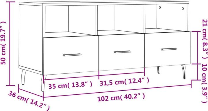 Actual product image VidaXL Megan (102 x 36 x 50 cm)
