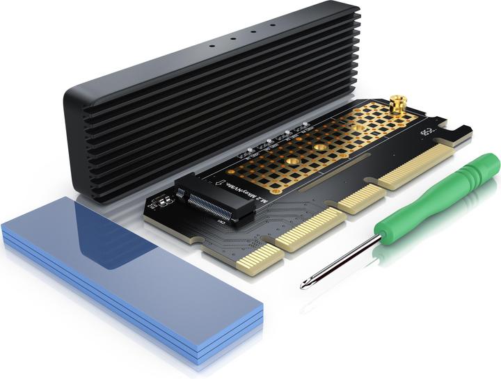 Produktbild CSL PCIe Karte, Erweiterungskarte für M.2 Key-M SSDs, NVMe Standard, SSD Adapterkarte, PCIe x4 oder x16