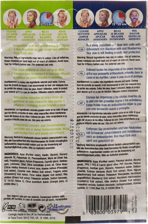 Actual product image Face Food Face mask with blueberry and lemon (12 ml)