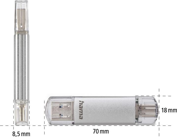 Produktbild Hama C-Laeta (256 GB, USB-A, USB-C)