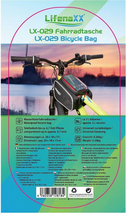 Produktbild Technaxx Lifenaxx Fahrradtasche Lx-029 (3 l, Rahmentasche)