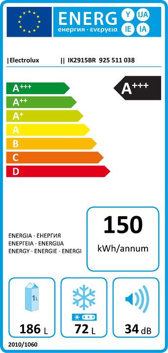 Energie-Label Electrolux IK2915BR (259 l)