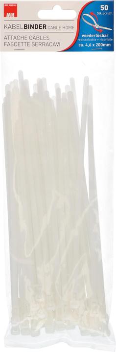 Actual product image Max Hauri Cable Home cable tie removable (Plastic cable ties, 200 mm, 50 pcs.)
