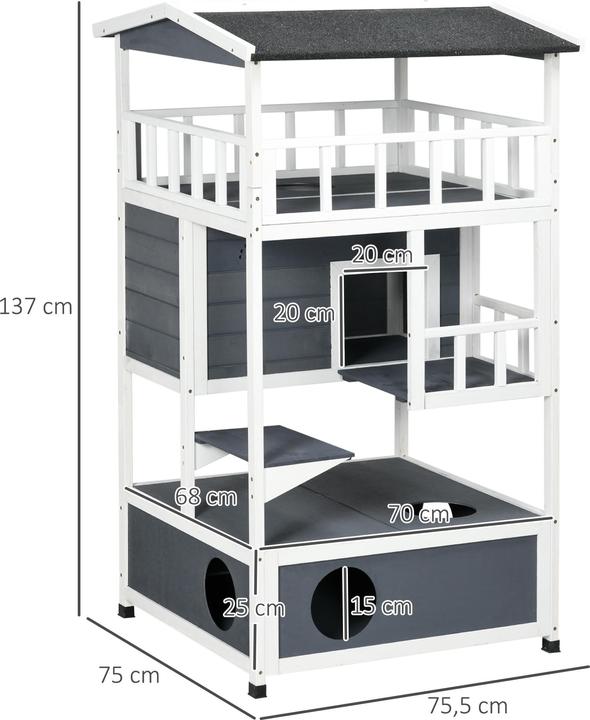 Produktbild PawHut Katzenhaus 4-stöckig (Katze)