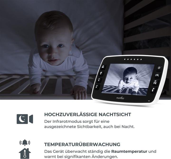 Produktbild Nuvita Audio-Video-Babyphone digital 4,3" mit Schwenk- und Neige-Kamera (Babyphone mit Kamera, 300 m)