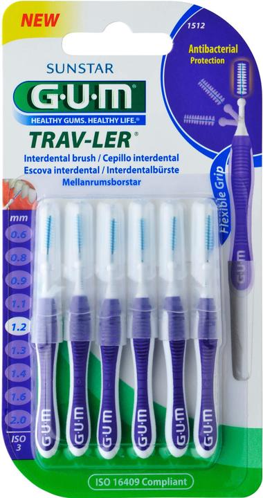 Produktbild GUM Interdentalbürsten Trav-Ler 1.2 mm violett 6 Stück (6 x)