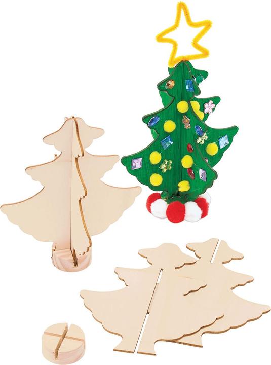 Actual product image Colorations Colouring - Craft and decorate your own wooden Christmas tree set