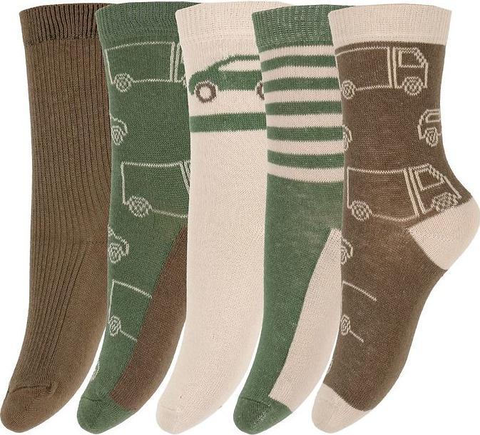 Minymo Socken bedruckt 5er Set Cocoa Brown Gr. 35 - 38 (5er Pack, 35 - 38)