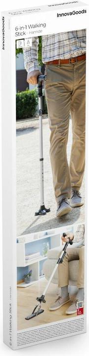 Actual product image InnovaGoods Extendable walking stick with LED light, alarm and mechanical gripper handle