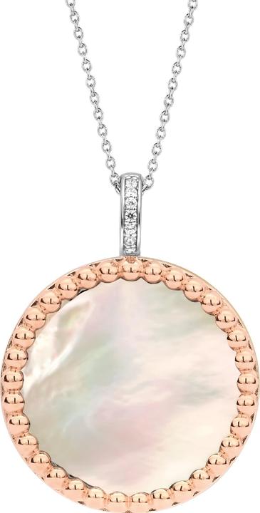 Ti Sento Milano Kette mit Anhänger Perlmutt rosévergoldet 6794MW (925er Silber, 45 cm)