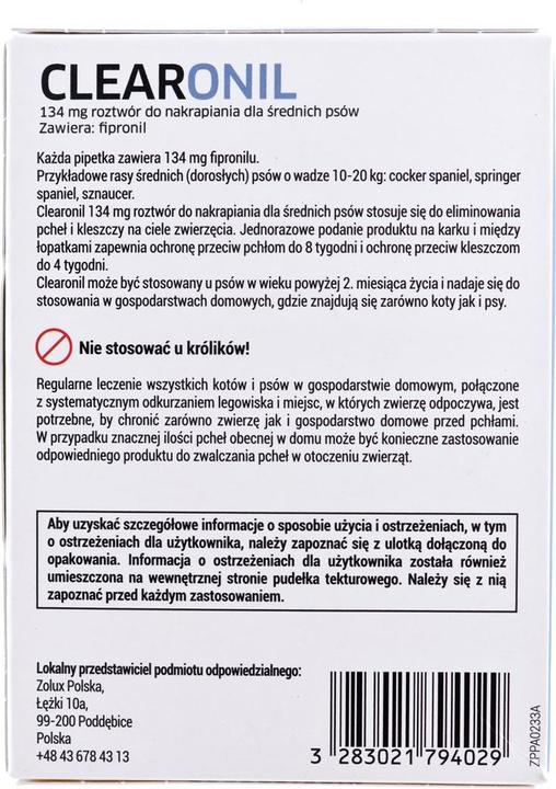 Actual product image Francodex CLEARONIL dla średnich psów (10-20 kg) - 134 mg x 3 (Dog)