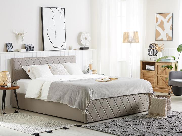 Image du produit Beliani Lit similicuir taupe sommier à lattes sommier relevable 140 x 200 cm ROCHEFORT (140 x 200)