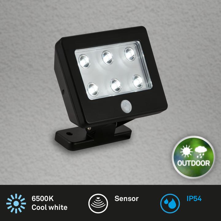 Produktbild Briloner LED Aussenleuchte, Sensor, schwarz, 6xLED/0,06W (7 lm)