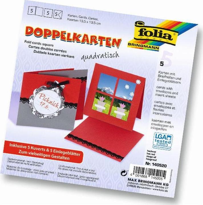 Produktbild Folia Doppelkarten quadratisch 220 g/m2 (220 g/m², 5 x)