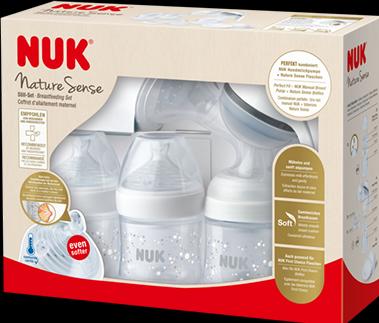 Actual product image NUK Nature Sense Breastfeeding Set with Temperature Control, for pumping, storing and feeding, white