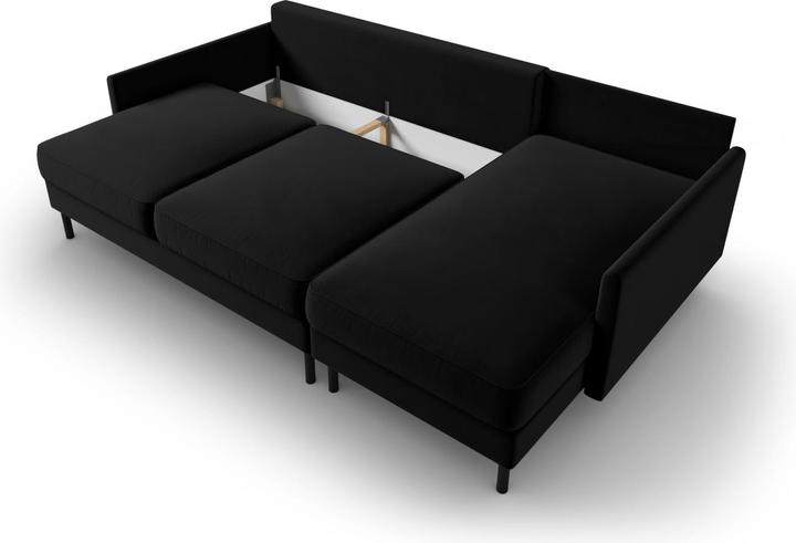 Actual product image Micadoni Velvet Right Corner Sofa With Bed Function And Box, "Scott", 5 Seats, 212x142x87Made in Europe (Corner sofa)