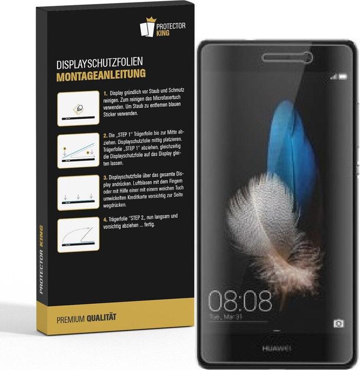 Produktbild Protectorking 1x echtes Tempered 9H Panzerhartglas 3D KLAR (1 Stück, Huawei P8)