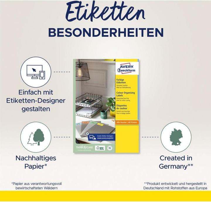 Produktbild Avery Farbige Etiketten
