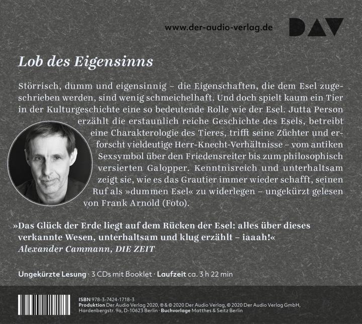 Image du produit L'âne. Un portrait (Jutta personne, Frank Arnold, Torsten Feuerstein, Allemand)